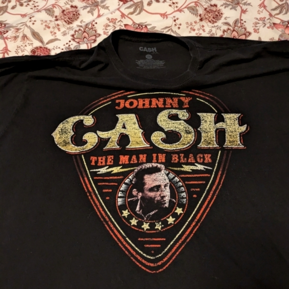Men's Johnny Cash Black T-shirt 2x - Picture 2 of 3